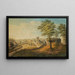 Uitzicht vanaf de Elisabethenschanze op de ronde bastion richting de stenen poort en de stenen versterking in Basel - Johann Jakob Schneider — ingelijst kunstwerk aan de muur