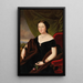 Portret van een dame met een roos - Johann Joseph Reiner — ingelijst kunstwerk aan de muur