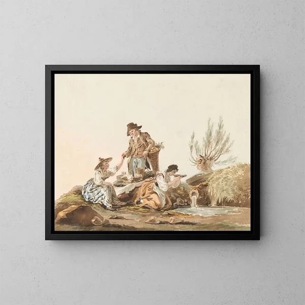 The country feast - Johann Karl Müllner — framed artwork on a wall