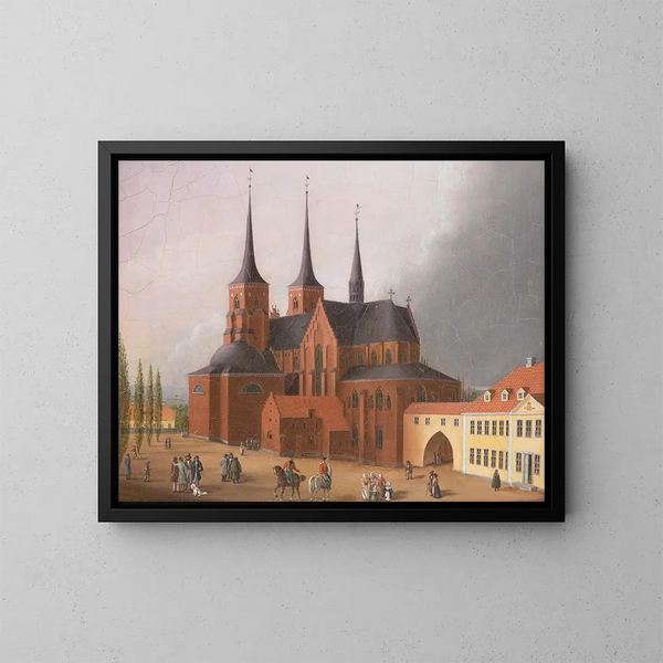 Kathedraal van Roskilde - Johann Karl Schultz — ingelijst kunstwerk aan de muur