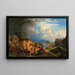 Een uitgestrekt landschap met regenboog - Johann Kautsky — ingelijst kunstwerk aan de muur