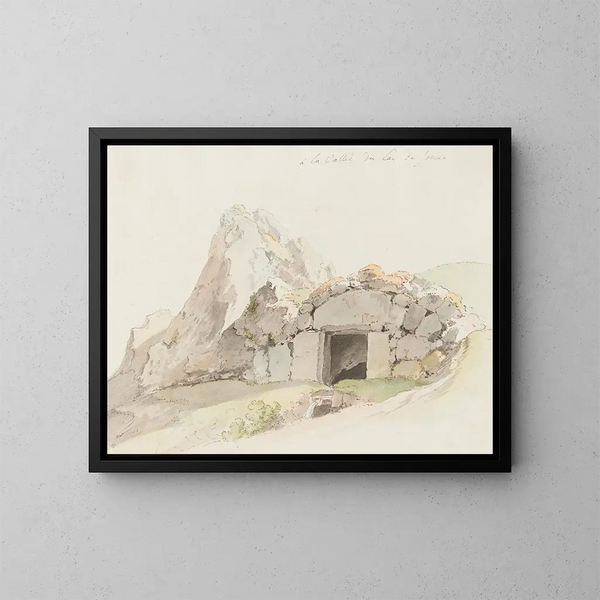The Joux Valley Lake - Johann Ludwig Aberli — framed artwork on a wall