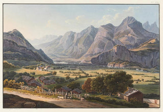 Johann Ludwig Bleuler - Vue des montagnes de Raticon prise au dessous du chteau de Sargans.webp
