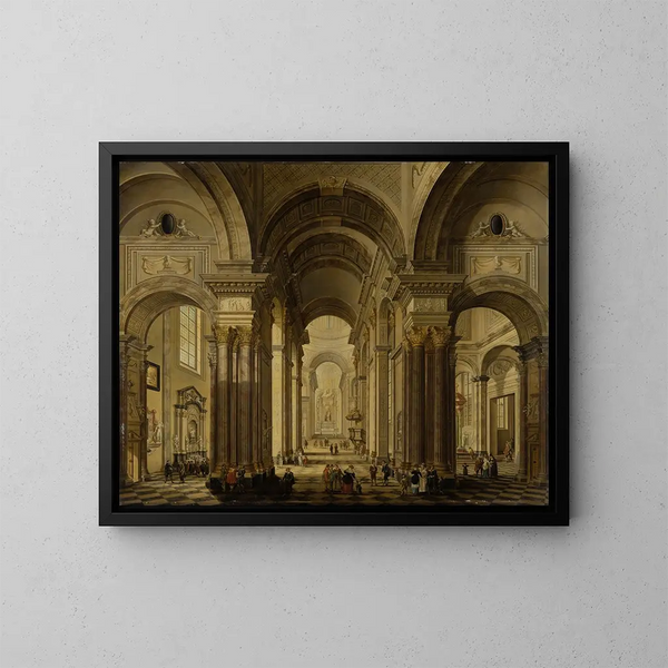 Interior of a Baroque church - Johann Ludwig Ernst Morgenstern — framed artwork on a wall