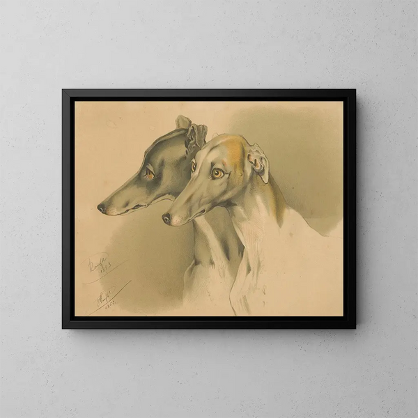 Hunting Dogs - Johann Matthias Ranftl — framed artwork on a wall