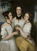 Portret van drie meisjes - Johann Nepomuk Nestroy — weergave van het kunstwerk