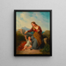 Italiaanse boerenlandschilderij met kind - Johann Nepomuk Ender — ingelijst kunstwerk aan de muur