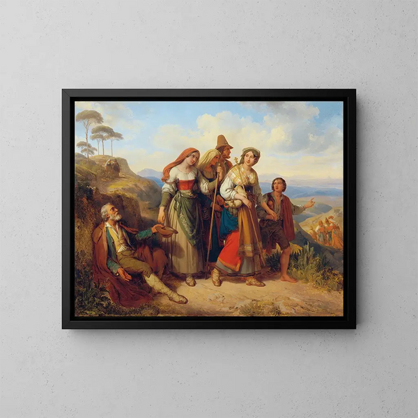 Pèlerins romains - Johann Nepomuk Ender — framed artwork on a wall