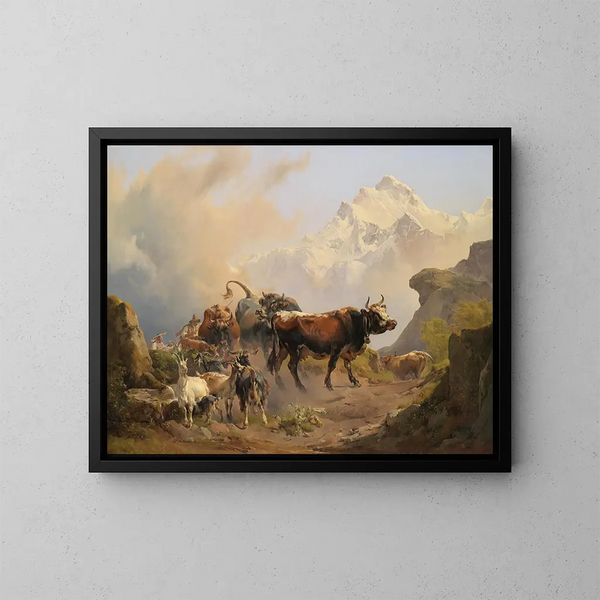The transhumance - Johann Nepomuk Rauch — framed artwork on a wall