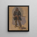 an Italian boatman standing at the helm - Johann Nepomuk Rauch — framed artwork on a wall