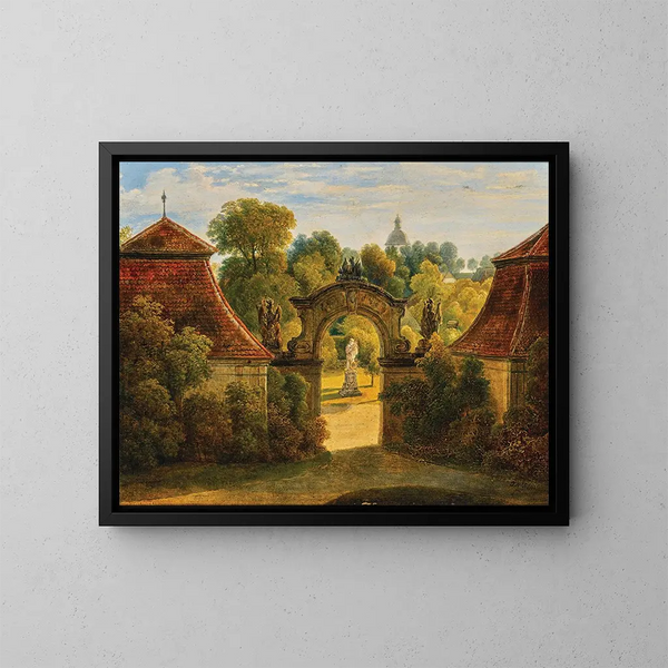 A view of a majestic park - Johann Nepomuk Schadlberger — framed artwork on a wall