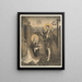 The Christ and Mary Magdalene in a walled garden - Johann Nepomuk Strixner — framed artwork on a wall