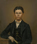 Studie van een portret van een jonge man met een boek - Johann Perger — weergave van het kunstwerk