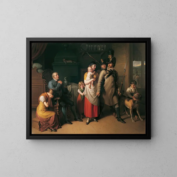 De terugkeer van de landweerman - Johann Peter Krafft — ingelijst kunstwerk aan de muur