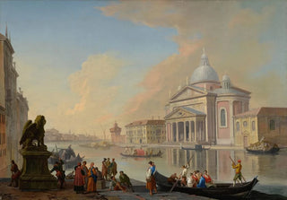 Johann Richter - Venice A Capriccio View Of The Grand Canal Towards The Punta Della Dogana.webp