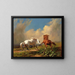 Van de paarden die aarzelen voor een naderende storm - Johann Rudolf Koller — ingelijst kunstwerk aan de muur