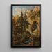 Landschap met bos, rotsgrot, waterval en personages - Johann Samuel Hetzendorf — ingelijst kunstwerk aan de muur