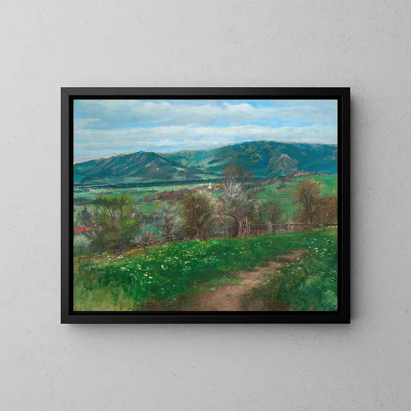 Spring in Litzldorf - Johann Sperl — framed artwork on a wall