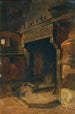 Binnen met open haard - Johann Till le Jeune — weergave van het kunstwerk