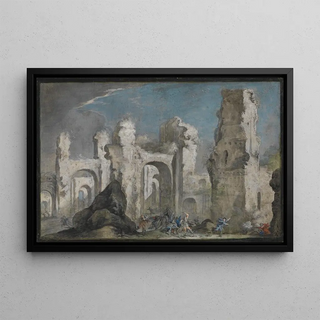 Johann Wilhelm Baur - Rmische Ruinen mit berfall.webp