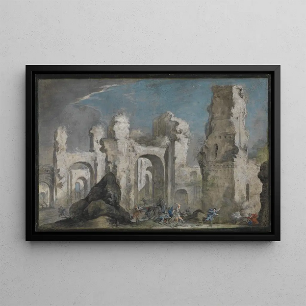 Johann Wilhelm Baur - Rmische Ruinen mit berfall.webp