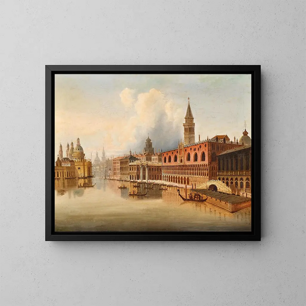 A Venetian Scene - Johann Wilhelm Jankowsky — framed artwork on a wall