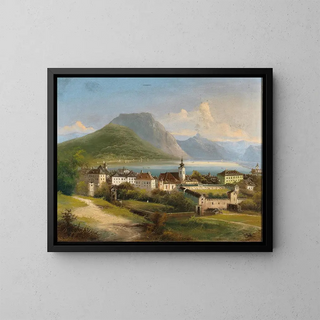 Johann Wilhelm Jankowsky - A View of Gmunden on Lake Traunsee.webp
