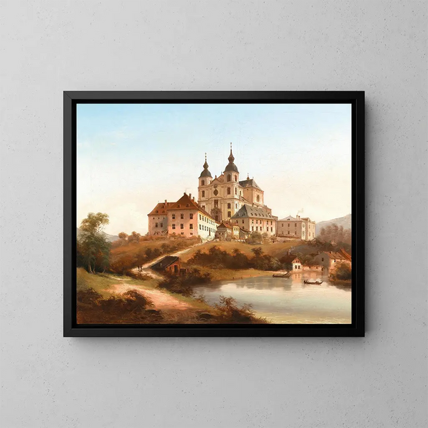 the pilgrimage church of Sonntagberg in Lower Austria - Johann Wilhelm Jankowsky — framed artwork on a wall