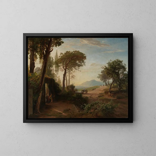 The morning, the departure of the traveler to Jericho - Johann Wilhelm Schirmer — framed artwork on a wall