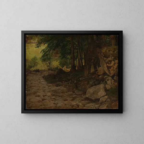 Path of the mountain in Switzerland - Johann Wilhelm Schirmer — framed artwork on a wall