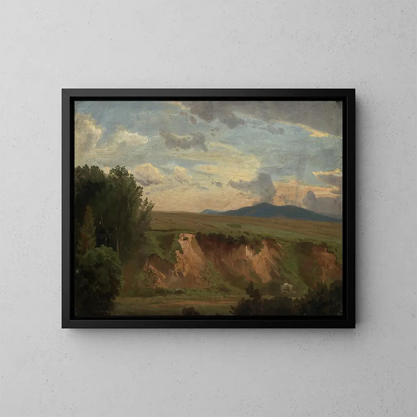 French landscape painting with a bare woodland - Johann Wilhelm Schirmer — framed artwork on a wall
