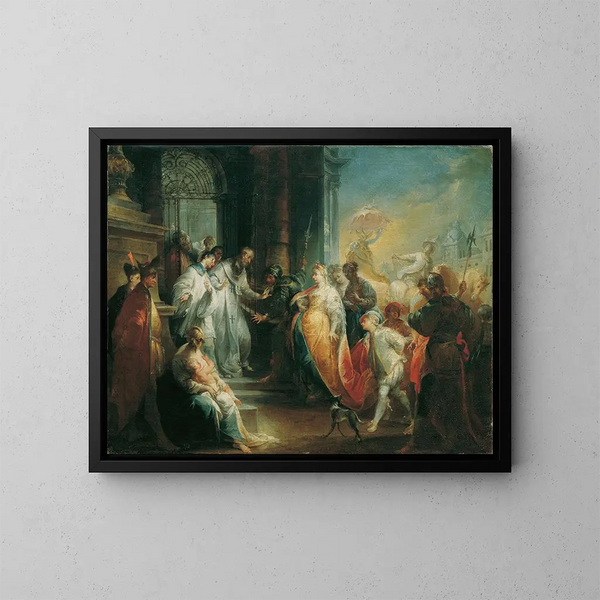 The Rejection of Empress Eudoxia by Saint John Chrysostom - Johann Wolfgang Baumgartner — framed artwork on a wall
