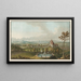 Uitzicht op de Alpen en gletsjers genomen vanaf het kasteel van Worb - Johann Wolfgang Kleemann — ingelijst kunstwerk aan de muur