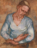 Vrouw met gekruiste armen - Johanna Kampmann-Freund — weergave van het kunstwerk