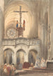 interieur van een kerk met mis - Johannes Bosboom — weergave van het kunstwerk