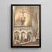 interieur van een kerk met mis - Johannes Bosboom — ingelijst kunstwerk aan de muur
