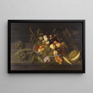 Johannes Bosschaert - Still Life With Apples Pears Grapes And Other Fruits In A Chinese Porcelain Bowl On A Ledge Alongside A Melon.webp