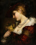 Dame met rozenboeket - Johannes Brasch — weergave van het kunstwerk