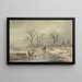 Winterlandschap - Johannes Franciscus Hoppenbrouwers — ingelijst kunstwerk aan de muur