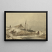 Landschap met winterse boerderij aan de rand van een sloot - Johannes Franciscus Hoppenbrouwers — ingelijst kunstwerk aan de muur