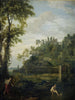 Landschap met Arcadisch landschap met Salmacis en Hermaphroditus - Johannes Glauber — weergave van het kunstwerk