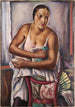 Vrouw met masker - Johannes Greenberg — weergave van het kunstwerk