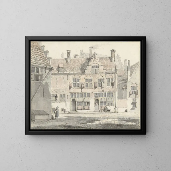Houses in Amersfoort - Johannes Jelgerhuis — framed artwork on a wall