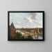 Het buitenkanaal van Amsterdam bij de Leidsepoort gezien vanaf het theater - Johannes Jelgerhuis — ingelijst kunstwerk aan de muur