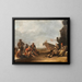 van een schilderij met uitzicht op een zuidhaven met handelaren en gevangenen, een schip en het standbeeld van Ferdinand I van Medici in Livorno - Johannes Lingelbach — ingelijst kunstwerk aan de muur