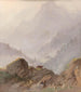 Landschapschilderij van bergen in Tirol met gemzen - Johannes Tavenraat — weergave van het kunstwerk