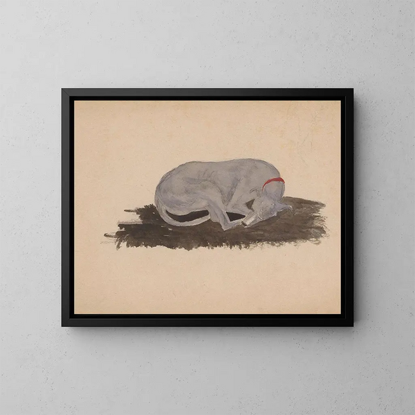 Sleeping Dog - Johannes Tavenraat — framed artwork on a wall