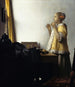 van een jonge vrouw met parelsnoer - Johannes Vermeer — weergave van het kunstwerk