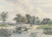 Landschap met kleine brug en figuren voor een boerderij - Johannes Warnardus Bilders — weergave van het kunstwerk