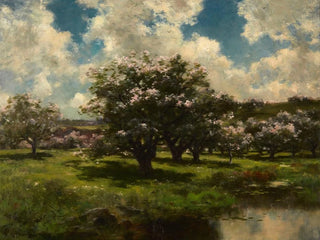 John Appleton Brown - Apple Blossoms Near a Pond.webp